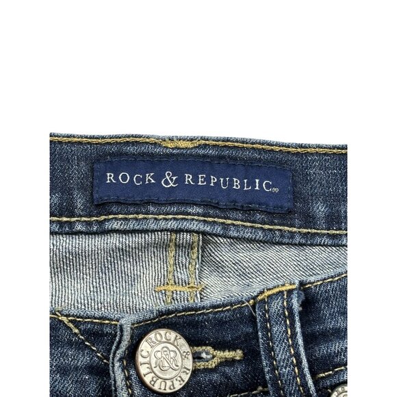Rock & Republic Skinny Jeans Womens 8 Blue Denim 30" - Picture 4 of 9